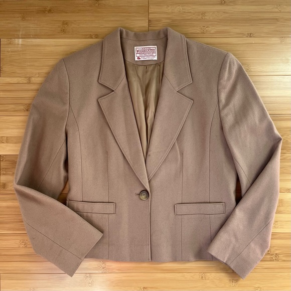 Vintage Pendleton 100% Virgin Wool Camel Blazer - 6 Petite - Picture 6 of 11
